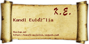 Kandl Eulália névjegykártya